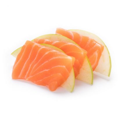 Sashimi de salmão e maçã verde